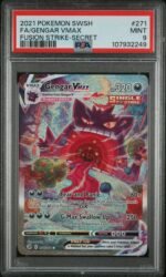 2021 Pokemon SWSH Fusion Strike Full Art Secret Gengar VMAX #271 PSA 9