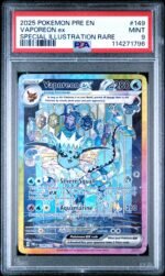 2025 Pokemon Scarlet and Violet Prismatic Evolutions Special Illustration Rare Vaporeon Ex #149 PSA 9