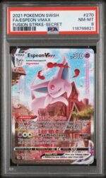 2021 Pokemon Sword and Shield Fusion Strike Secret Rare Espeon Vmax #270 PSA 8