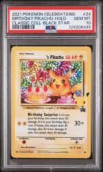 2021 Pokemon Black Star Promo Celebrations Classic Collection Holo Birthday Pikachu #24 PSA 10