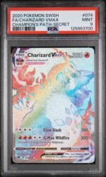 2020 Pokemon Sword and Shield Champion's Path Secret Rare Charizard Vmax #74 PSA 9