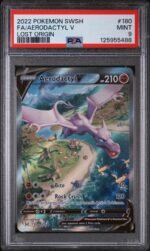 2022 Pokemon Sword and Shield Lost Origin Aerodactyl V #180 PSA 9