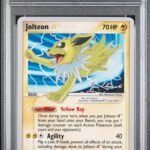 2008 Pokemon World Championships Promo Gold Star Psychic Lock Jolteon #101 PSA 8