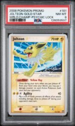 2008 Pokemon World Championships Promo Gold Star Psychic Lock Jolteon #101 PSA 8