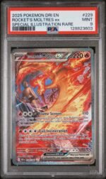 2025 Pokemon Scarlet and Violet Destined Rivals Special Illustration Rare Team Rocket’S Moltres Ex #229 PSA 9