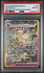2025 Pokemon Scarlet and Violet Prismatic Evolutions Special Illustration Rare Leafeon Ex #144 PSA 8