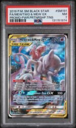 2019 Pokemon Sun and Moon Black Star Promo Power Partnership Tins Mew/Mewtwo Gx #SM191 PSA 7