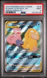 2019 Pokemon Sun and Moon Unified Minds Psyduck/Slowpoke Gx #218 PSA 9