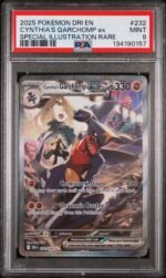 2025 Pokemon Destined Rivals Special Illustration Rare Cynthia's Garchomp Ex #232 PSA 9