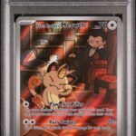 2025 Pokemon Scarlet and Violet Destined Rivals Illustration Rare Team Rocket's Meowth #203 PSA 10