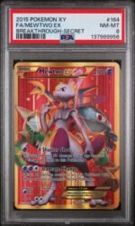 2015 Pokemon XY Breakthrough Secret Rare Mewtwo Ex #164 /162 PSA 8