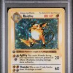1999 Pokemon Base Set Holo 1st Edition Raichu #14 PSA 4