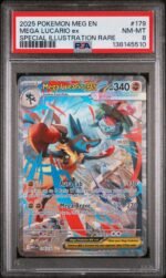 2025 Pokemon Mega Evolution Special Illustration Rare Mega Lucario Ex #179 PSA 8