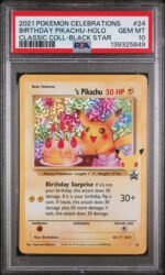 2021 Pokemon Black Star Promo Celebrations Classic Collection Holo Birthday Pikachu #24 PSA 10