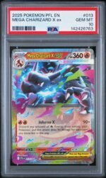 2025 Pokemon Mega Evolution Phantasmal Flames Mega Charizard X Ex #13 PSA 10