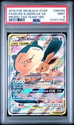 2019 Pokemon Sun and Moon Black Star Promo Tag Team Tins Eevee/Snorlax Gx #SM169 PSA 9