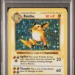 1999 Pokemon Base Set Shadowless Holo Raichu #14 PSA 7