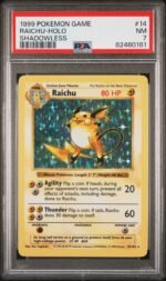1999 Pokemon Base Set Shadowless Holo Raichu #14 PSA 7