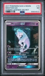 2017 Pokemon Sun and Moon Shining Legends Secret Rare Mewtwo Gx #78 PSA 7