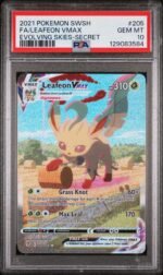 2021 Pokemon Sword and Shield Evolving Skies Secret Rare Leafeon Vmax #205 /203 PSA 10