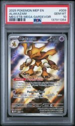 2025 Pokemon Mega Evolution Black Star Promo Mega Gardevoir Elite Trainer Box Alakazam #009 PSA 10