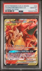 2019 Pokemon Sun and Moon Cosmic Eclipse Braixen/Charizard Gx #22 PSA 10