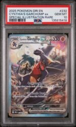 2025 Pokemon Scarlet and Violet Destined Rivals Special Illustration Rare Cynthia's Garchomp Ex #232 PSA 10