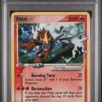 2005 Pokemon Ex Unseen Forces Holo Entei Gold Star #113 PSA 4