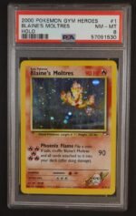 2000 Pokemon Gym Heroes Holo Blaine's Moltres #1 PSA 8