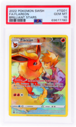 2022 Pokemon Sword and Shield Brilliant Stars Flareon #TG01 PSA 10